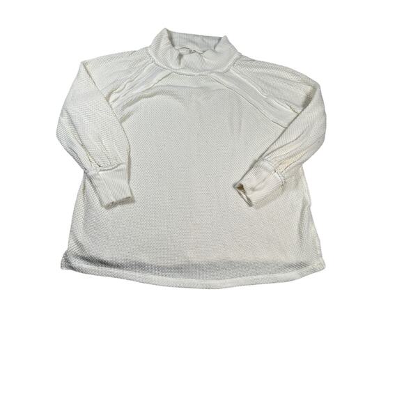 Free People We The Free Shes A Keeper Tunic Sweater M Cream Waffle Knit Boho - Picture 2 of 8